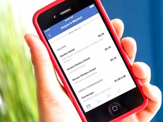 Facebook запустил приложение по заказу еды